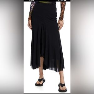 Fuzzi Women's Black Tulle Skirt Size Xl Made in Italy Retail NWT $429